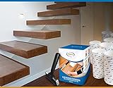 Kalera Antirutsch Treppe Stufenmatten Transparent - 10 Stück Extra Groß 80 x 20 cm - Selbstklebende Antirutschmatten Treppenstufen Matten Anti-Rutsch Pads für Innen und Außen - Inkl. Montageroller