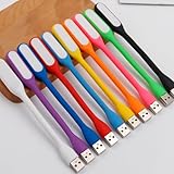 FANSU 10 Stück USB LED Lampe, Flexible Nachtlicht Schwanenhals-Leselampe Mini Lampe, Camping Zubehör Stilllicht, Licht für Notebook Computer Tastatur (10 Farben,10 Stück)