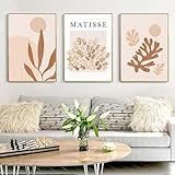 RDRDtbtr Böhmische Vintage-Wand Bilder Bilder botanische Linie Posterdruck abstraktes minimalistisches Leinwandgemälde Schlafzimmer Wohnzimmer Heimdekoration 50 x 70 x 3 cm ungerahmt