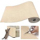 Trimmbare Selbstklebende Kratzteppich Katze Wand Kratzschutz Sofa Schutz Kratzmatte 40X200CM Couch Schutz von DIY Krallen Katzenteppich (Reisweiß, 40 * 200cm)