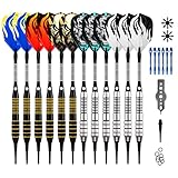 ONE80 Dartpfeile, Dartpfeile mit Kunststoffspitze, 18 Gramm Profi Softdarts 12 Stück Soft Darts Pfeile Set
