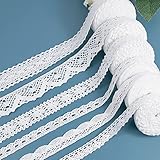 Spitzenband Weiß Vintage 30m Spitze-Borten Deko Geschenkband für Hochzeit Tischdekoration Nähen DIY Handwerk.