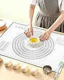 Huglux Backmatte Silikon Große, Backunterlage Lebensmittelqualität, Mat Teigmatte Antihaft & Rutschfest, Hitzebeständig& Wiederverwendbar, 70x50CM Backmatte für Teig, Pizza, Gebäck & Küche
