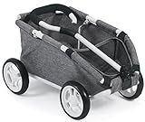 Bayer Chic 2000 660 76 Ziehwagen Skipper, Kleiner Bollerwagen für Teddys und Puppen, Jeans grau, 46 x 30 x 29 cm