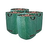 BigDean 4er Set Gartenabfallsack XXL 272L groß - aus Polypropylen-Gewebe 150g/m² - robust & wasserdicht - Gartensack Laubsack Grünabfall Müllsack für Garten