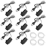 USB Mini Tauchpumpe, 8 Stk. Mini Wasserpumpe 5V mit 4 Schläuchen, Aquarium Wasserpumpe, Umwälzpumpe, Tauchwasserpumpe, Aquariumpumpe für Aquarium, Springbrunnen, Teich (2-3L/Min)