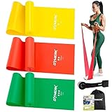 GYMERK Fitnessbänder 3er-Set, Gymnastikband mit 3 Widerstandsstufen, Fitnessband mit Türanker Tragetasche und Übungsanleitung, ideal für Yoga, Pilates, Krafttraining und Physiotherapie