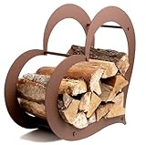 Neustein Kaminholzregal Herz 55x55x24,5cm Kaminholzständer Feuerholzregal Brennholzregal metall schwarz stehend Holzregal (rost)
