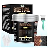 Meuvcol Metallschutzlack – 1000 ml Schwarz Matt Rostschutzfarbe für Metall, 3 in1 Außen & Innen Rostschutzgrundierung, Hohe Deckkraft, Lang anhaltender Metallfarbe lack Für Tore, Geländer, Möbel, Deko