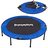 KINETIC SPORTS Fitness Trampolin Ø 122 cm – Jumping Fitness mit Randabdeckung, Indoor Trampolin Faltbar, Minitrampolin mit Sprungtuch, Belastbar bis 100 kg