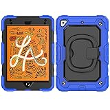 Tablet PC Hüllen Abdeckung Robuste stoßfeste TPU-Hülle For iPad Mini 4/Mini 5 (2015/2019) 7,9-Zoll-Kinderhülle, 360 Grad drehbarer Griff, Ständerhalterung mit Displayschutzfolie + Schultergurt(Blue)