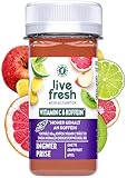 LiveFresh Koffein Shot - 24x60ml | Kaltgepresste¹ Shots aus Grapefruit, Kiwi, Ingwer & Guarana ohne Zuckerzusatz | In Deutschland hergestellt | Kühl geliefert | Ingwer Prise