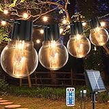 LITOHOM Lichterkette Außen Solar, 9M 20LED USB&Solar Lichterkette Aussen, G50 Solar Lichterkette Glühbirnen Aussen mit IP65 wasserdicht, 8mode und Fernbedienung für Gärten, Balkon,Party,Hochzeit Deko