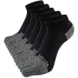 PUTUO Zehensocken für Herren Laufsocken Sneakersocken: Sneaker Socken aus Baumwolle für Herren Kurz Fünf Finger Sportsocken Atmungsaktiv Wandersocken Männer Anti Blasen Trekkingsocken 5 Paar 43-46