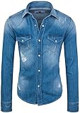 Rock Creek Herren Jeanshemd Denim RC-013 [Blau S]