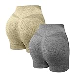 Mrat Fitness-Shorts für Damen, enganliegend, elastisch, hohe Taille, schnelltrocknend, für Laufen, Yoga, Sport, Radfahren, Stretch, Sommer, atmungsaktiv, Hotpants, Bauchkontrolle, Jogger, Workout