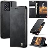 owlhold Handyhülle Motorola Moto G35 5G hülle Premium PU klapphülle RFID Lederhülle Faltbare Handytasche Schutzhülle Kartenfach Standfunktion hülle für Motorola Moto G35 5G - Schwarz