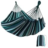 yourGEAR Cebu - XXL Hängematte 220 x 160 cm | Smaragd (Grün) oder Aqua (Blau) |300 kg Labor geprüft | Baumwolle | Tuchhängematte 2 Personen| Packtasche [Smaragd]