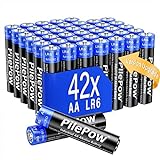 Batterien-AA Alkaline, Perfomant, 42 Stück AA-batterien, 1,5 Volt LR6, [Upgrade-Version] Einwegbatterien für Spielzeug, Wecker, tragbare Fernbedienung und andere Alltagsgeräte