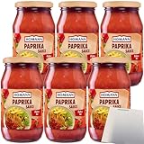 Homann Paprika Sauce Balkan Art 6er Pack (6x400ml Glas) + usy Block