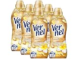 VERNEL Aromatherapie Sinnliche Frangipani Weichspüler 6x 37 WL (222 Waschladungen), langanhaltender Wäscheduft mit ätherischen Ölen für 24/7 Frische, recycelbare Flasche