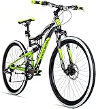 Bergsteiger Kodiak 26 Zoll, 29 Zoll Mountainbike, Scheibenbremse, Shimano 21 Gang-Schaltung, Vollfederung, Fully MTB für Jungen, Mädchen, Damen & Herren