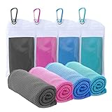 SZELAM 40'x 12'kühlende Handtücher,4 Pcs kühlende Handtuch für Hals und Gesicht,Fitness-Handtücher,weiches,kühles Handtuch für Training,Yoga,Golf,Camping,Outdoor-Sporthandtuch für sofortige Kühlung
