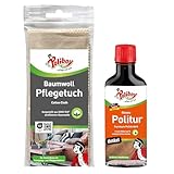 POLIBOY fixneu Politur dunkel - Holzpflege für dunkle lackierte Holzmöbel - Möbelpolitur zur Farbauffrischung & Schutz - 1x 100 ml - inkl. Baumwolltuch zur Anwendung - Made in Germany