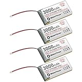 Seamuing 4 Stück 3,7V 3000mAh Lithium Batterie 1S 1C LiPo Akku mit Integrierter Schutzplatine und Micro JST 1,25-Stecker für Arduino, ESP32-Entwicklungsplatine