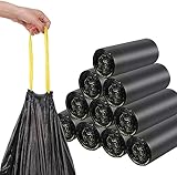 reißfeste Müllsäcke 120L Schwarz - MIT ZUGBAND -100% Recycelt - XXL Mülltüten (50 bis 1000 Säcke wählbar) (50)