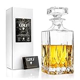 GDLF® Whisky Karaffe | Kristall hergestellt in Italien | Dekanter Vintage | 800ml | Whiskey Set | Männergeschenke | Geschenke für Männer | Karaffe für Spirituosen, Likör oder Whisky