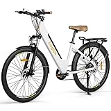 Eleglide T1 Step-Thru E-Bike, Elektrofahrrad 27.5'' Trekkingrad E-Cityrad mit 36V 13Ah Lithium-Akku bis zu 100KM Lange Range, 250W Motor, EU-konformes E Bike, LCD Display (Weiß)