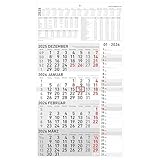 Zettler 4-Monatskalender Kombi 2026 – Wandkalender 33 × 59 cm mit Datumsschieber, 4 Monate pro Blatt, Extra-Streifenkalendarium für Notizen, Monatsübersicht Dez. 2025–Jan. 2027, Ferien & Feiertage