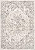 Surya Khartoum Vintage Teppich - Orientalischer Teppich Wohnzimmer, Esszimmer, Schlafzimmer - orientalischer Boho Teppich, Kurzflor Teppich für einfache Pflege - Teppich Groß 200x275cm, Grau