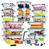 FITPREP 40teiliges Frischhaltedosen Set [20 Vorratsdosen mit 20 Deckel] Frischhaltedosen aus Kunststoff mit Deckel für Küche Haushalt Luftdicht, Auslaufsicher, Meal Prep Boxen