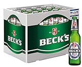 Beck's Blue Pils Alkoholfrei Flaschenbier, Mehrweg im Kasten, Pils Bier (20 x 500ml)