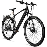 Bergsteiger Cannock 29 Zoll E-Bike mit 250 Watt Motor, Hydraulikbremsen, Aluminium Ebike Mountainbike Herren & Damen, Farbdisplay, Elektrofahrrad mit Shimano 24 Gang-Schaltung