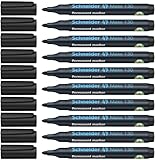 Schneider Maxx 130 Permanent-Marker mit Rundspitze (Strichstärke: 1-3 mm, nachfüllbar) 10er Packung schwarz