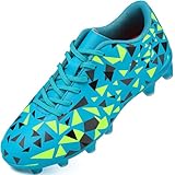 situkeke Fußballschuhe Kinder Teens Draußen Fussballschuhe Jungen Athletics Trainingsschuhe Mädchen Outdoor Spikes Football Schuhe Unisex Blau 34 EU