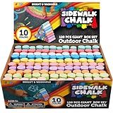 JOYIN 120 Stück Tafelkreide, Riesenbox Ungiftige Jumbo waschbare Straßenmalkreide, Malkreide für Tafel und Straße in 10 Farben, Kinder-und Lehrerkreide Set
