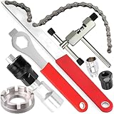 Retoo Fahrrad Kettenpeitsche Ritzelabnehmer Cassette Lockring Tool Schraubkranz Abzieher Kit Kassetten Entfernungs Werkzeug Universal für Fach Kassette und Schraubkranz