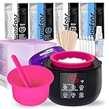 Smart Waxing Kit für Frauen - Wachssets zur Haarentfernung | Auto Keep-Warm Funktion, 2 Auto-Modi (Empfindlich/Körper), Smart Digital Wachswärmer für Anfänger, mit 4 Packungen Wachsperlen & Werkzeugen