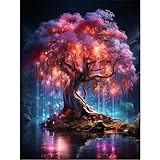 Yunruily Baum des Lebens malen nach Zahlen Kits für Erwachsene-Baum des Lebens malen nach Zahlen Erwachsene,Aufstellen malen nach Zahlen auf Leinwand für Geschenke nach Hause Wanddekoration(40cmx50cm)