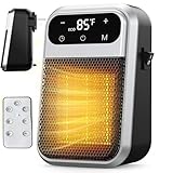 Steckdosen Heizlüfter mit Fernbedienung,Mini Keramik Heizlüfter Bad Energiesparend Leise Heizung 800W Heizstrahler mit 12h Timer Thermostat Überhitzungsschutz für Schlafzimmer Büro