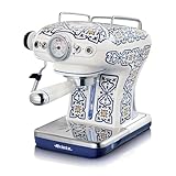 Ariete Vintage Espresso 1389, Retro Espressomaschine für Pulver oder ESE-Pads, 1-2 Tassen, Cappuccino-Düse, Edelstahl-Tassenhalter, 15 Bar, 850W, Capri