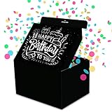 FETTIPOP Originale Geschenkbox DIY, Geschenkkarton Explodierende Konfetti (Premium Black) 18,5x14x11 cm, Überraschung Explosion Gift Box Pop Up