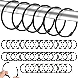 40 Stück Vorhangringe zum Öffnen,38mm Schwarz Gardinenringe Metall,Duschvorhangringe Schwarz,Metallring zum Öffnen,für Vorhangstangen,Fenster Duschvorhangstangen und Buchringe,Vielseitig Einsetzbar