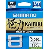 SHIMANO Kairiki 8, 150 Meter, grüne Mantis, 0,130 mm/8,2...