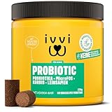 ivvi PROBIOTIC Hunde Probiotika als Leckerli - Hund Darmflora aufbauen, verbesserte Verdauung & Immunsystem - 60 leckere Snacks (270g) mit Huhn