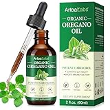 Oregano Öl Bio, 60ml Wild Oil of Oregano mit Carvacrol, Oreganoöl Bio Tropfen, 100% Natürliche ätherisches oregano Oil, Unterstützt die Darmreinigung, No-GMO und Glutenfrei